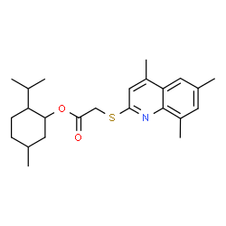 ChemSpider 2D Image | 2-Isopropyl-5-methylcyclohexyl [(4,6,8-trimethyl-2-quinolinyl)sulfanyl]acetate | C24H33NO2S