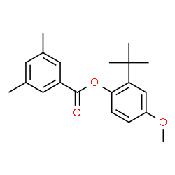 ChemSpider 2D Image | 4-Methoxy-2-(2-methyl-2-propanyl)phenyl 3,5-dimethylbenzoate | C20H24O3