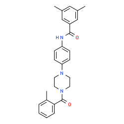 ChemSpider 2D Image | 3,5-Dimethyl-N-{4-[4-(2-methylbenzoyl)-1-piperazinyl]phenyl}benzamide | C27H29N3O2