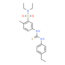 ChemSpider 2D Image | N,N-Diethyl-5-{[(4-ethylphenyl)carbamothioyl]amino}-2-methylbenzenesulfonamide | C20H27N3O2S2