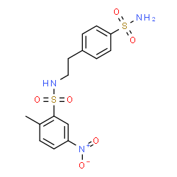ChemSpider 2D Image | 2-Methyl-5-nitro-N-[2-(4-sulfamoylphenyl)ethyl]benzenesulfonamide | C15H17N3O6S2