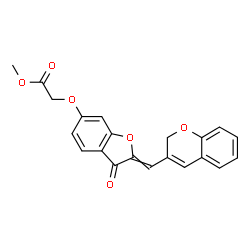 ChemSpider 2D Image | Methyl {[2-(2H-chromen-3-ylmethylene)-3-oxo-2,3-dihydro-1-benzofuran-6-yl]oxy}acetate | C21H16O6