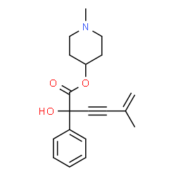 ChemSpider 2D Image | 1-Methyl-4-piperidinyl 2-hydroxy-5-methyl-2-phenyl-5-hexen-3-ynoate | C19H23NO3