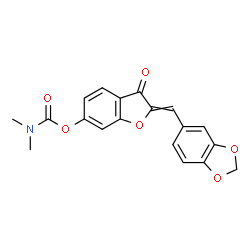 ChemSpider 2D Image | 2-(1,3-Benzodioxol-5-ylmethylene)-3-oxo-2,3-dihydro-1-benzofuran-6-yl dimethylcarbamate | C19H15NO6