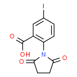 ChemSpider 2D Image | 2-(2,5-Dioxo-1-pyrrolidinyl)-5-iodobenzoic acid | C11H8INO4