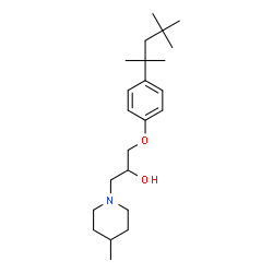 ChemSpider 2D Image | 1-(4-Methyl-1-piperidinyl)-3-[4-(2,4,4-trimethyl-2-pentanyl)phenoxy]-2-propanol | C23H39NO2