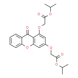 ChemSpider 2D Image | Diisopropyl 2,2'-[(9-oxo-9H-xanthene-1,3-diyl)bis(oxy)]diacetate | C23H24O8