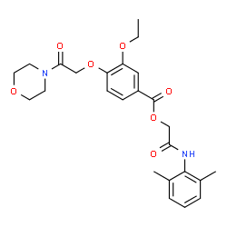 ChemSpider 2D Image | 2-[(2,6-Dimethylphenyl)amino]-2-oxoethyl 3-ethoxy-4-[2-(4-morpholinyl)-2-oxoethoxy]benzoate | C25H30N2O7
