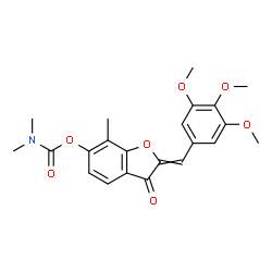 ChemSpider 2D Image | 7-Methyl-3-oxo-2-(3,4,5-trimethoxybenzylidene)-2,3-dihydro-1-benzofuran-6-yl dimethylcarbamate | C22H23NO7