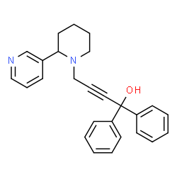 ChemSpider 2D Image | 1,1-Diphenyl-4-[2-(3-pyridinyl)-1-piperidinyl]-2-butyn-1-ol | C26H26N2O