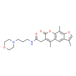 ChemSpider 2D Image | N-[3-(4-Morpholinyl)propyl]-2-(3,5,9-trimethyl-7-oxo-7H-furo[3,2-g]chromen-6-yl)acetamide | C23H28N2O5