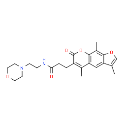 ChemSpider 2D Image | N-[2-(4-Morpholinyl)ethyl]-3-(3,5,9-trimethyl-7-oxo-7H-furo[3,2-g]chromen-6-yl)propanamide | C23H28N2O5