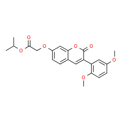 ChemSpider 2D Image | Isopropyl {[3-(2,5-dimethoxyphenyl)-2-oxo-2H-chromen-7-yl]oxy}acetate | C22H22O7