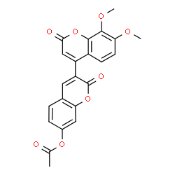 ChemSpider 2D Image | 7',8'-Dimethoxy-2,2'-dioxo-2H,2'H-3,4'-bichromen-7-yl acetate | C22H16O8
