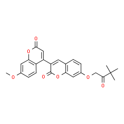 ChemSpider 2D Image | 7-(3,3-Dimethyl-2-oxobutoxy)-7'-methoxy-2H,2'H-3,4'-bichromene-2,2'-dione | C25H22O7