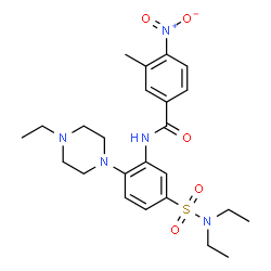 ChemSpider 2D Image | N-[5-(Diethylsulfamoyl)-2-(4-ethyl-1-piperazinyl)phenyl]-3-methyl-4-nitrobenzamide | C24H33N5O5S