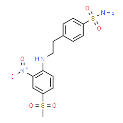 ChemSpider 2D Image | 4-(2-{[4-(Methylsulfonyl)-2-nitrophenyl]amino}ethyl)benzenesulfonamide | C15H17N3O6S2