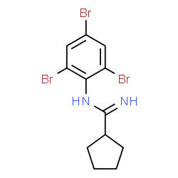ChemSpider 2D Image | N-(2,4,6-Tribromophenyl)cyclopentanecarboximidamide | C12H13Br3N2