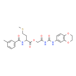 ChemSpider 2D Image | 2-[(2,3-Dihydro-1,4-benzodioxin-6-ylcarbamoyl)amino]-2-oxoethyl N-(3-methylbenzoyl)methioninate | C24H27N3O7S