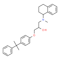 ChemSpider 2D Image | 1-[Methyl(1,2,3,4-tetrahydro-1-naphthalenyl)amino]-3-[4-(2-phenyl-2-propanyl)phenoxy]-2-propanol | C29H35NO2