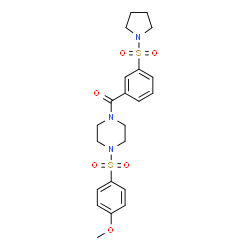 ChemSpider 2D Image | {4-[(4-Methoxyphenyl)sulfonyl]-1-piperazinyl}[3-(1-pyrrolidinylsulfonyl)phenyl]methanone | C22H27N3O6S2