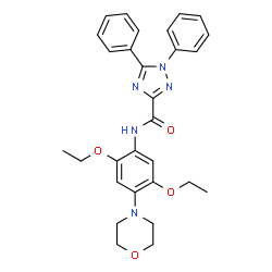 ChemSpider 2D Image | N-[2,5-Diethoxy-4-(4-morpholinyl)phenyl]-1,5-diphenyl-1H-1,2,4-triazole-3-carboxamide | C29H31N5O4