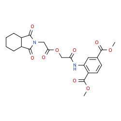 ChemSpider 2D Image | Dimethyl 2-({[2-(1,3-dioxooctahydro-2H-isoindol-2-yl)acetoxy]acetyl}amino)terephthalate | C22H24N2O9