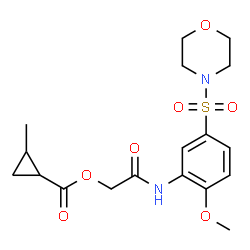 ChemSpider 2D Image | 2-{[2-Methoxy-5-(4-morpholinylsulfonyl)phenyl]amino}-2-oxoethyl 2-methylcyclopropanecarboxylate | C18H24N2O7S