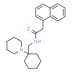 ChemSpider 2D Image | 2-(1-Naphthyl)-N-{[1-(1-piperidinyl)cyclohexyl]methyl}acetamide | C24H32N2O