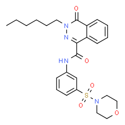 ChemSpider 2D Image | 3-Hexyl-N-[3-(4-morpholinylsulfonyl)phenyl]-4-oxo-3,4-dihydro-1-phthalazinecarboxamide | C25H30N4O5S