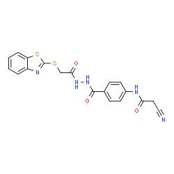 ChemSpider 2D Image | N-[4-({2-[(1,3-Benzothiazol-2-ylsulfanyl)acetyl]hydrazino}carbonyl)phenyl]-2-cyanoacetamide | C19H15N5O3S2