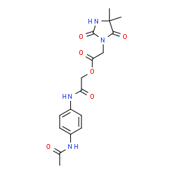 ChemSpider 2D Image | 2-[(4-Acetamidophenyl)amino]-2-oxoethyl (4,4-dimethyl-2,5-dioxo-1-imidazolidinyl)acetate | C17H20N4O6