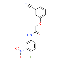 ChemSpider 2D Image | 2-(3-Cyanophenoxy)-N-(4-fluoro-3-nitrophenyl)acetamide | C15H10FN3O4