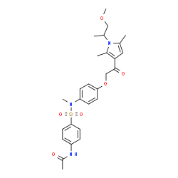 ChemSpider 2D Image | N-{4-[(4-{2-[1-(1-Methoxy-2-propanyl)-2,5-dimethyl-1H-pyrrol-3-yl]-2-oxoethoxy}phenyl)(methyl)sulfamoyl]phenyl}acetamide | C27H33N3O6S
