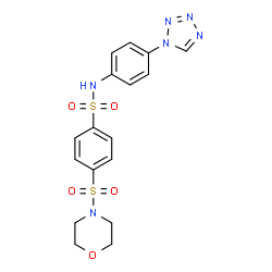 ChemSpider 2D Image | 4-(4-Morpholinylsulfonyl)-N-[4-(1H-tetrazol-1-yl)phenyl]benzenesulfonamide | C17H18N6O5S2