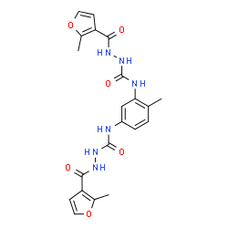 ChemSpider 2D Image | N,N'-(4-Methyl-1,3-phenylene)bis[2-(2-methyl-3-furoyl)hydrazinecarboxamide] | C21H22N6O6