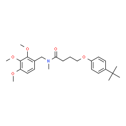ChemSpider 2D Image | N-Methyl-4-[4-(2-methyl-2-propanyl)phenoxy]-N-(2,3,4-trimethoxybenzyl)butanamide | C25H35NO5