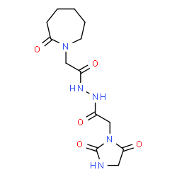ChemSpider 2D Image | 2-(2,5-Dioxo-1-imidazolidinyl)-N'-[(2-oxo-1-azepanyl)acetyl]acetohydrazide | C13H19N5O5