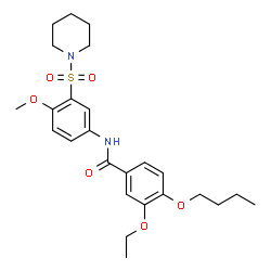 ChemSpider 2D Image | 4-Butoxy-3-ethoxy-N-[4-methoxy-3-(1-piperidinylsulfonyl)phenyl]benzamide | C25H34N2O6S