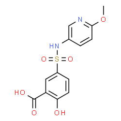 ChemSpider 2D Image | 2-Hydroxy-5-[(6-methoxy-3-pyridinyl)sulfamoyl]benzoic acid | C13H12N2O6S