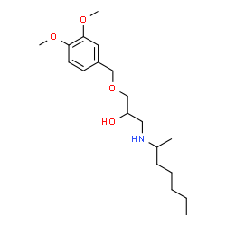 ChemSpider 2D Image | 1-[(3,4-Dimethoxybenzyl)oxy]-3-(2-heptanylamino)-2-propanol | C19H33NO4