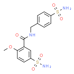 ChemSpider 2D Image | 2-Methoxy-5-sulfamoyl-N-(4-sulfamoylbenzyl)benzamide | C15H17N3O6S2