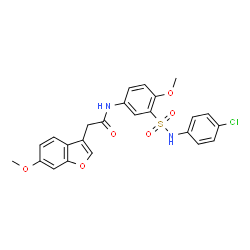 ChemSpider 2D Image | N-{3-[(4-Chlorophenyl)sulfamoyl]-4-methoxyphenyl}-2-(6-methoxy-1-benzofuran-3-yl)acetamide | C24H21ClN2O6S