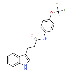 ChemSpider 2D Image | 3-(1H-Indol-3-yl)-N-[4-(trifluoromethoxy)phenyl]propanamide | C18H15F3N2O2