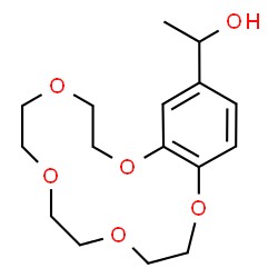 ChemSpider 2D Image | 1-(2,3,5,6,8,9,11,12-Octahydro-1,4,7,10,13-benzopentaoxacyclopentadecin-15-yl)ethanol | C16H24O6