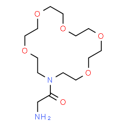 ChemSpider 2D Image | 2-Amino-1-(1,4,7,10,13-pentaoxa-16-azacyclooctadecan-16-yl)ethanone | C14H28N2O6