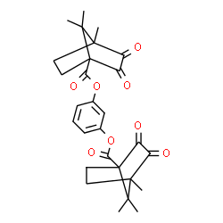 ChemSpider 2D Image | 1,3-Phenylene bis(4,7,7-trimethyl-2,3-dioxobicyclo[2.2.1]heptane-1-carboxylate) | C28H30O8