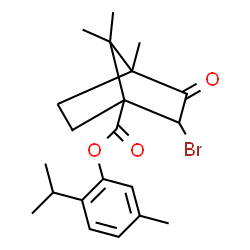ChemSpider 2D Image | 2-Isopropyl-5-methylphenyl 2-bromo-4,7,7-trimethyl-3-oxobicyclo[2.2.1]heptane-1-carboxylate | C21H27BrO3