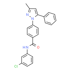 ChemSpider 2D Image | N-(3-Chlorophenyl)-4-(3-methyl-5-phenyl-1H-pyrazol-1-yl)benzamide | C23H18ClN3O