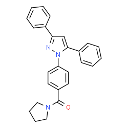ChemSpider 2D Image | [4-(3,5-Diphenyl-1H-pyrazol-1-yl)phenyl](1-pyrrolidinyl)methanone | C26H23N3O